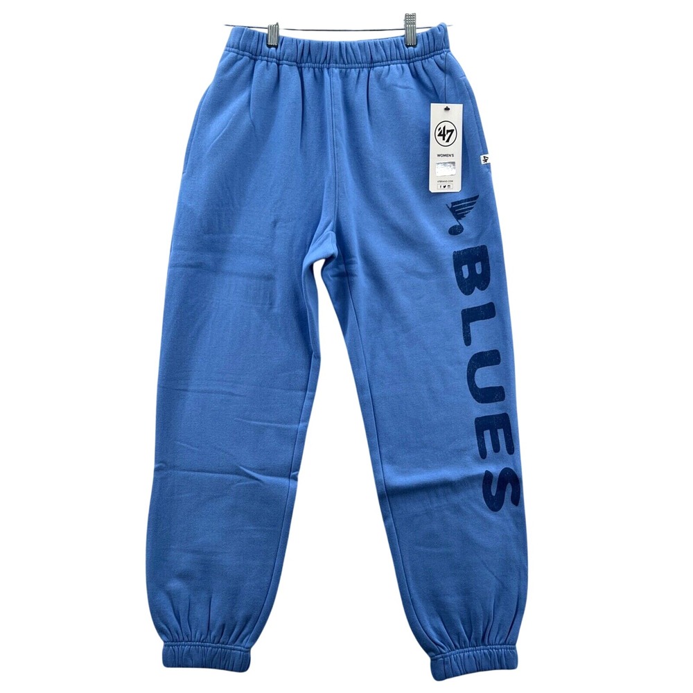 '47 Sweatpants Womens Small St. Louis Blues Blue Fleece Joggers NHL Fan Apparel